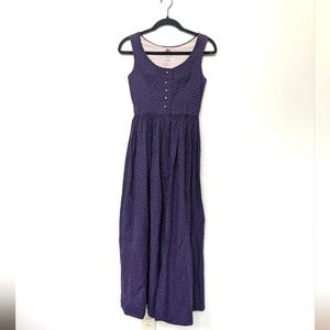 Vintage Original-Lanz Dress Handmade In Austria Blue Floral Woman's Size XS